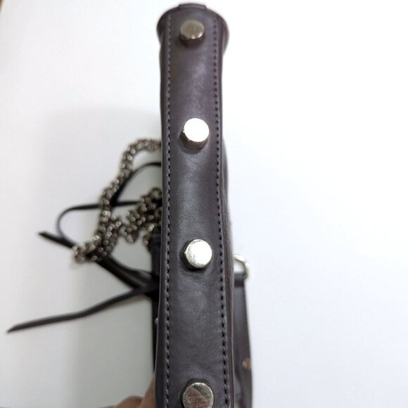 Rebecca Minkoff Leather Zip Chain Crossbody- Gray - Picture 9 of 11